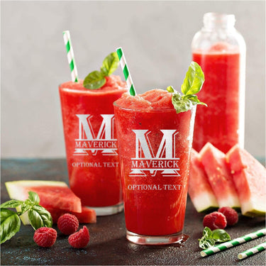 Custom Name or Initial Monogram 16 oz Pint Glass